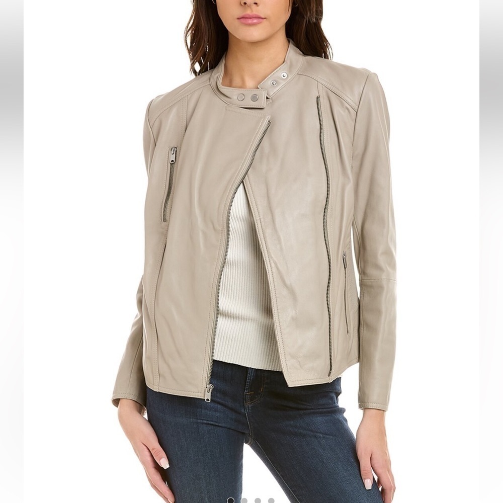 MARC NEW YORK WOMENS ASYMMETRICAL LEATHER MOTO JACKET